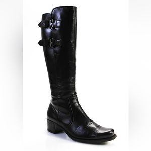 Paul Green Felisa dark brown soft leather buckle boots